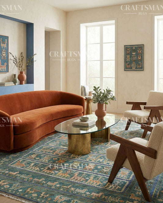 Izmir Wool Hand-Knotted Oushak-Inspired Rug