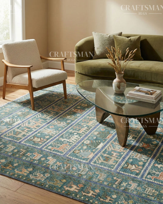 Izmir Wool Hand-Knotted Oushak-Inspired Rug