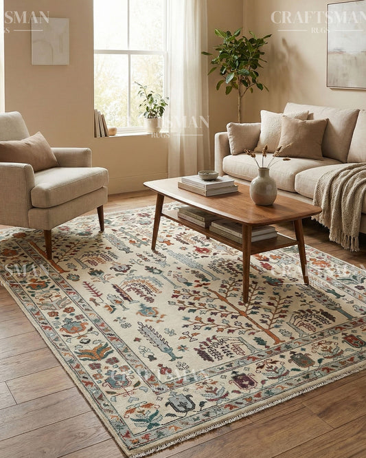 Anatolia Wool Hand-Knotted Oushak-Inspired Rug