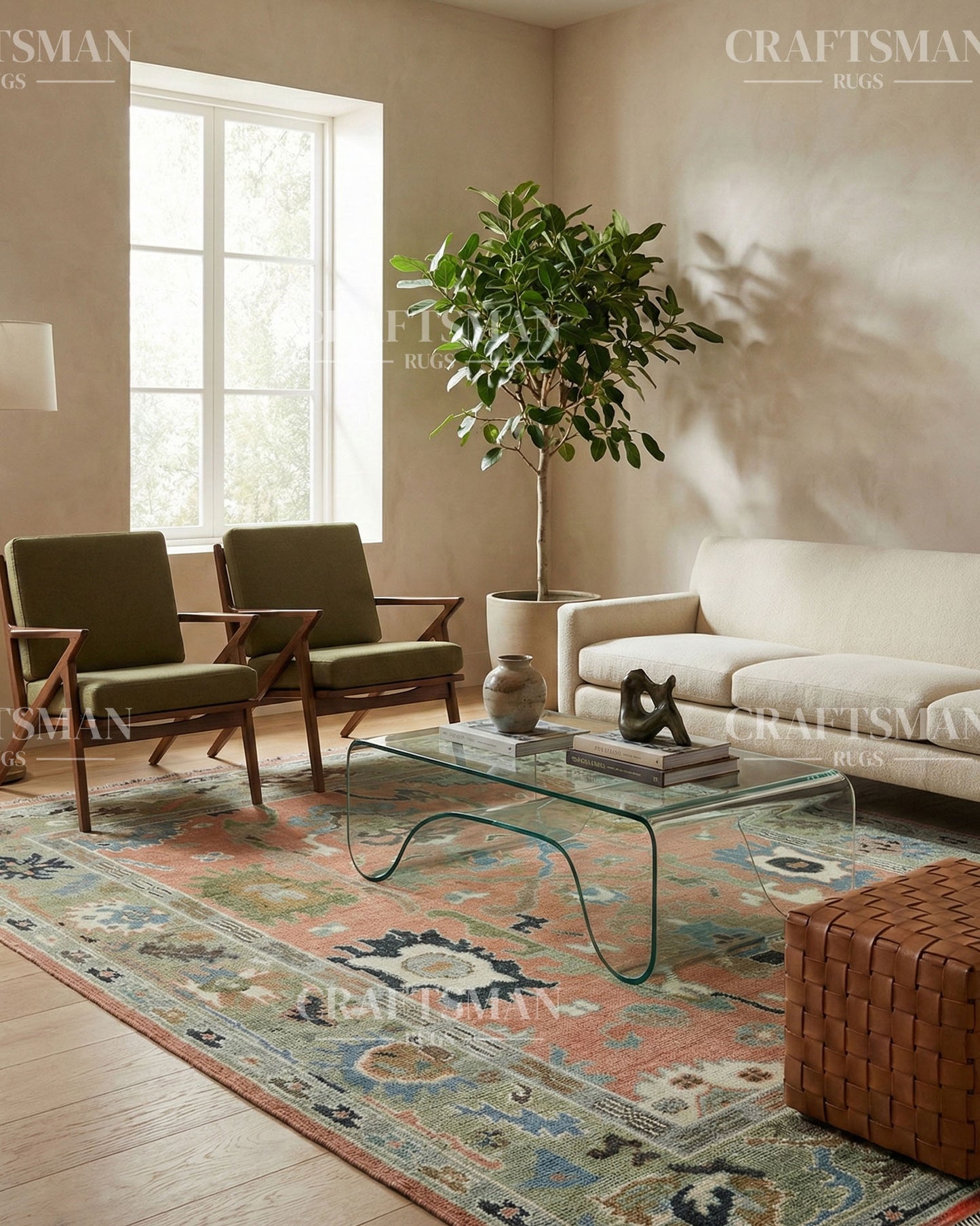 Aurelian Wool Hand-Knotted Oushak-Inspired Rug