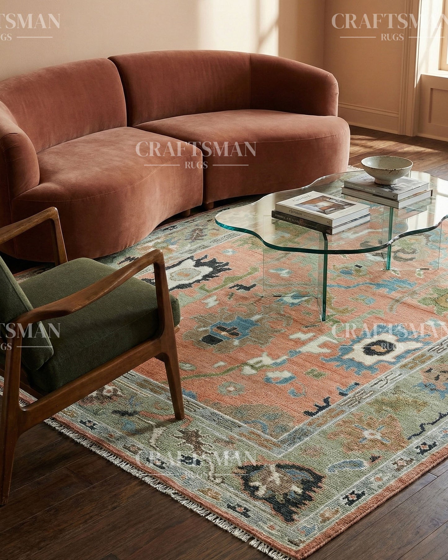Aurelian Wool Hand-Knotted Oushak-Inspired Rug
