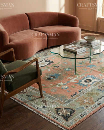 Aurelian Wool Hand-Knotted Oushak-Inspired Rug