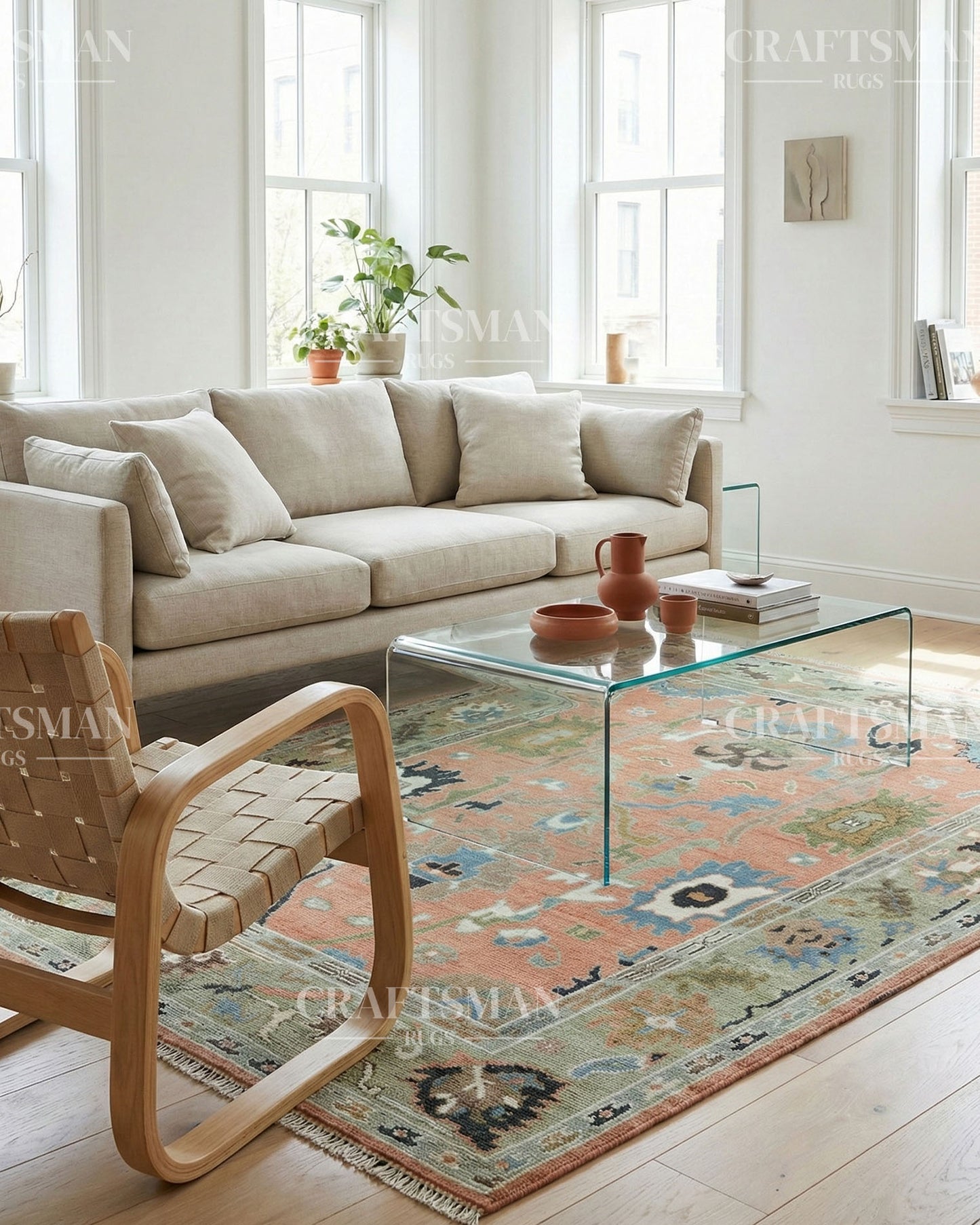 Aurelian Wool Hand-Knotted Oushak-Inspired Rug