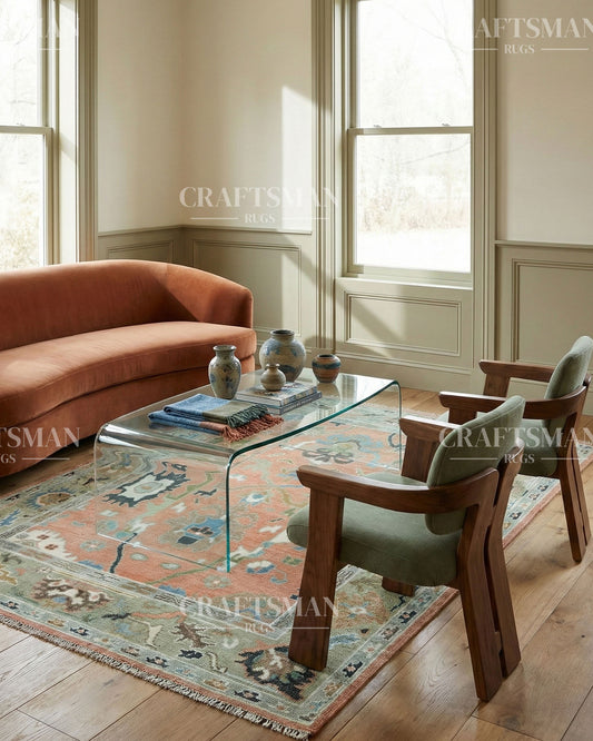 Aurelian Wool Hand-Knotted Oushak-Inspired Rug