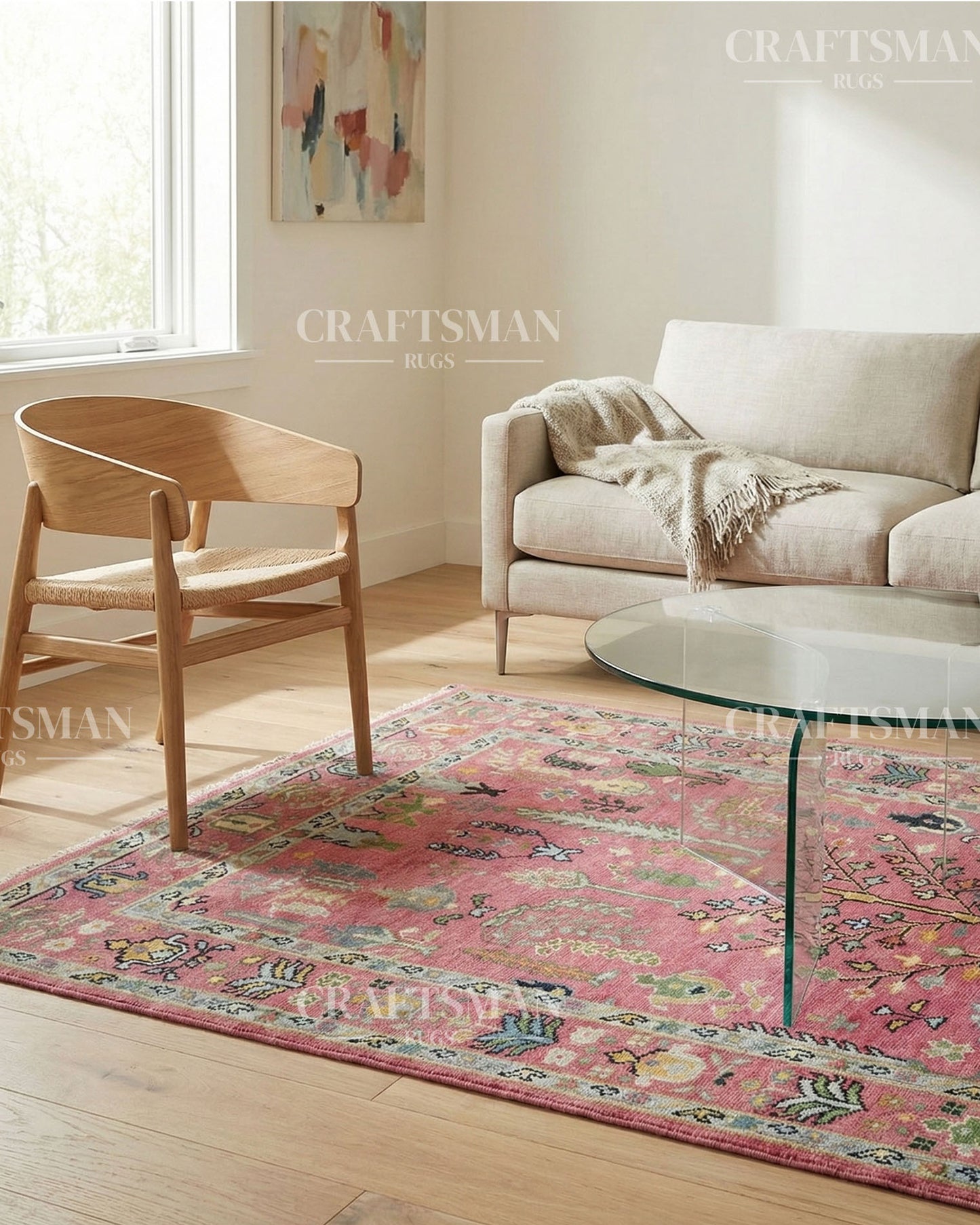 Floran Wool Hand-Knotted Oushak-Inspired Rug