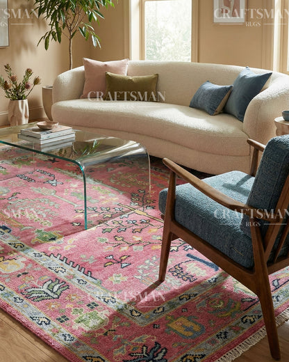 Floran Wool Hand-Knotted Oushak-Inspired Rug