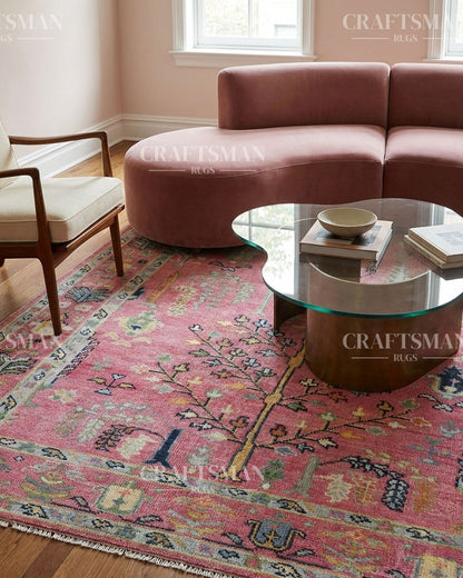 Floran Wool Hand-Knotted Oushak-Inspired Rug
