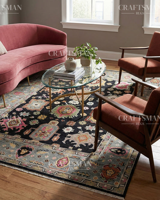 Lumora Wool Hand-Knotted Oushak-Inspired Rug