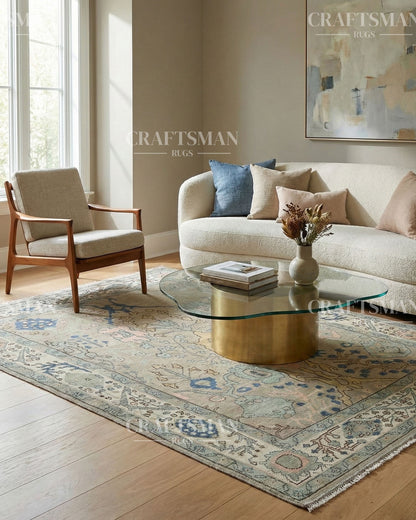 Loomra Wool Hand-Knotted Oushak-Inspired Rug