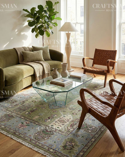 Clayra Wool Hand-Knotted Oushak-Inspired Rug