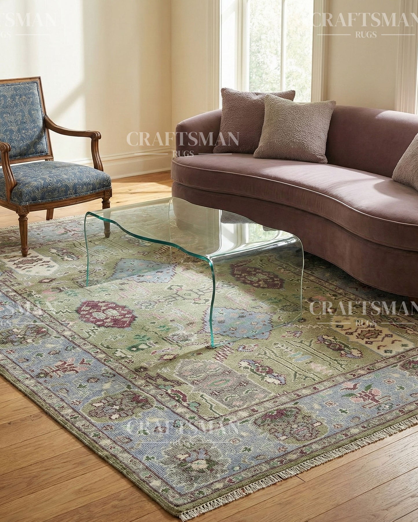 Clayra Wool Hand-Knotted Oushak-Inspired Rug