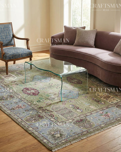 Clayra Wool Hand-Knotted Oushak-Inspired Rug