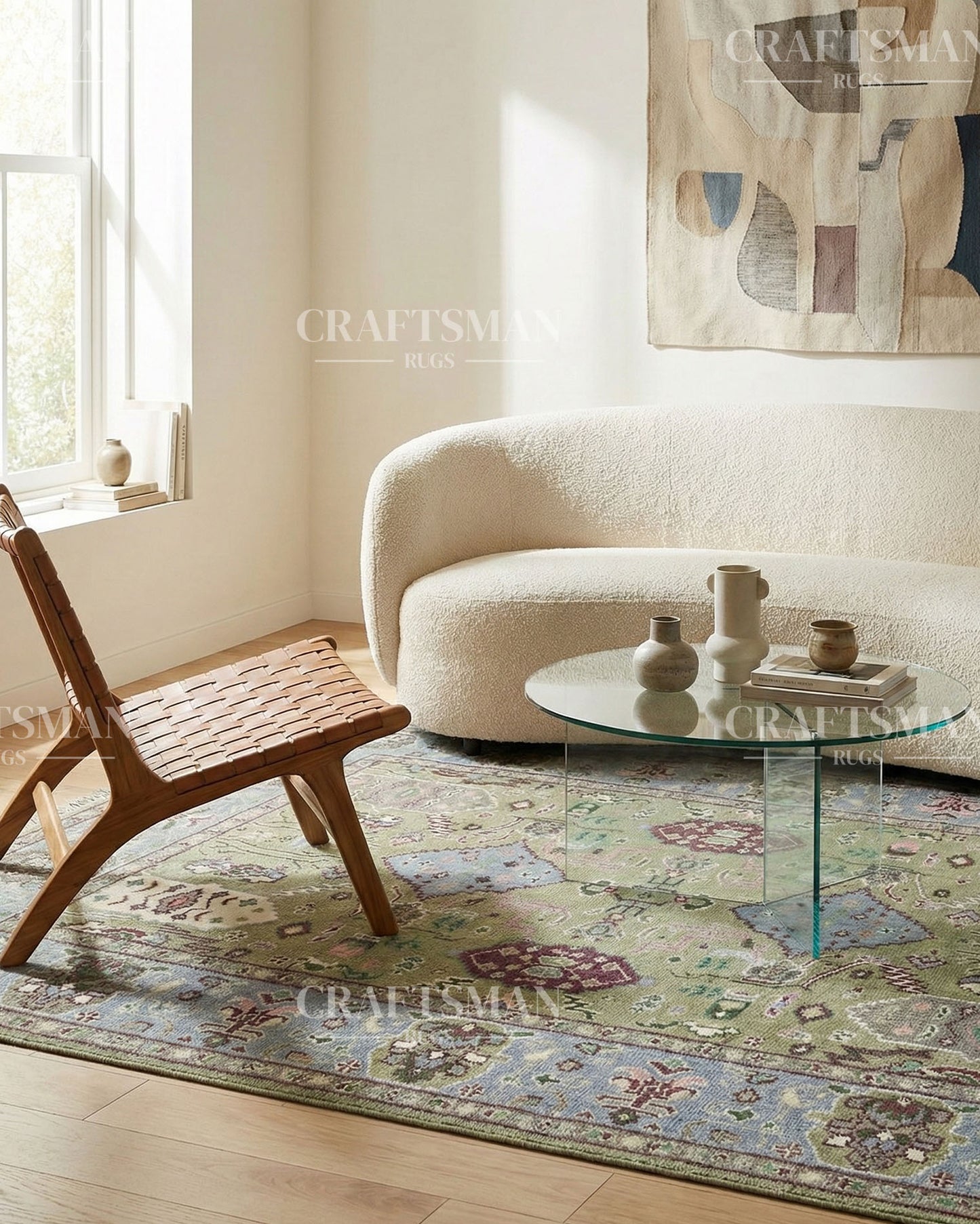 Clayra Wool Hand-Knotted Oushak-Inspired Rug