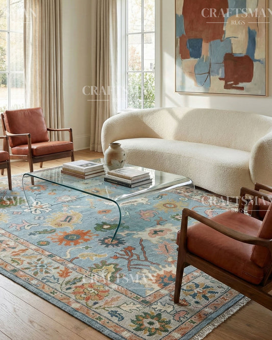 Knatura Wool Hand-Knotted Oushak-Inspired Rug