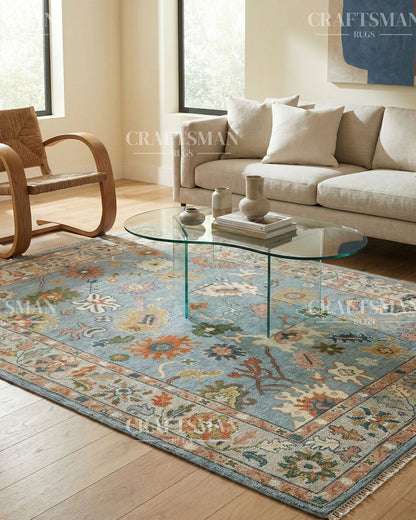 Knatura Wool Hand-Knotted Oushak-Inspired Rug