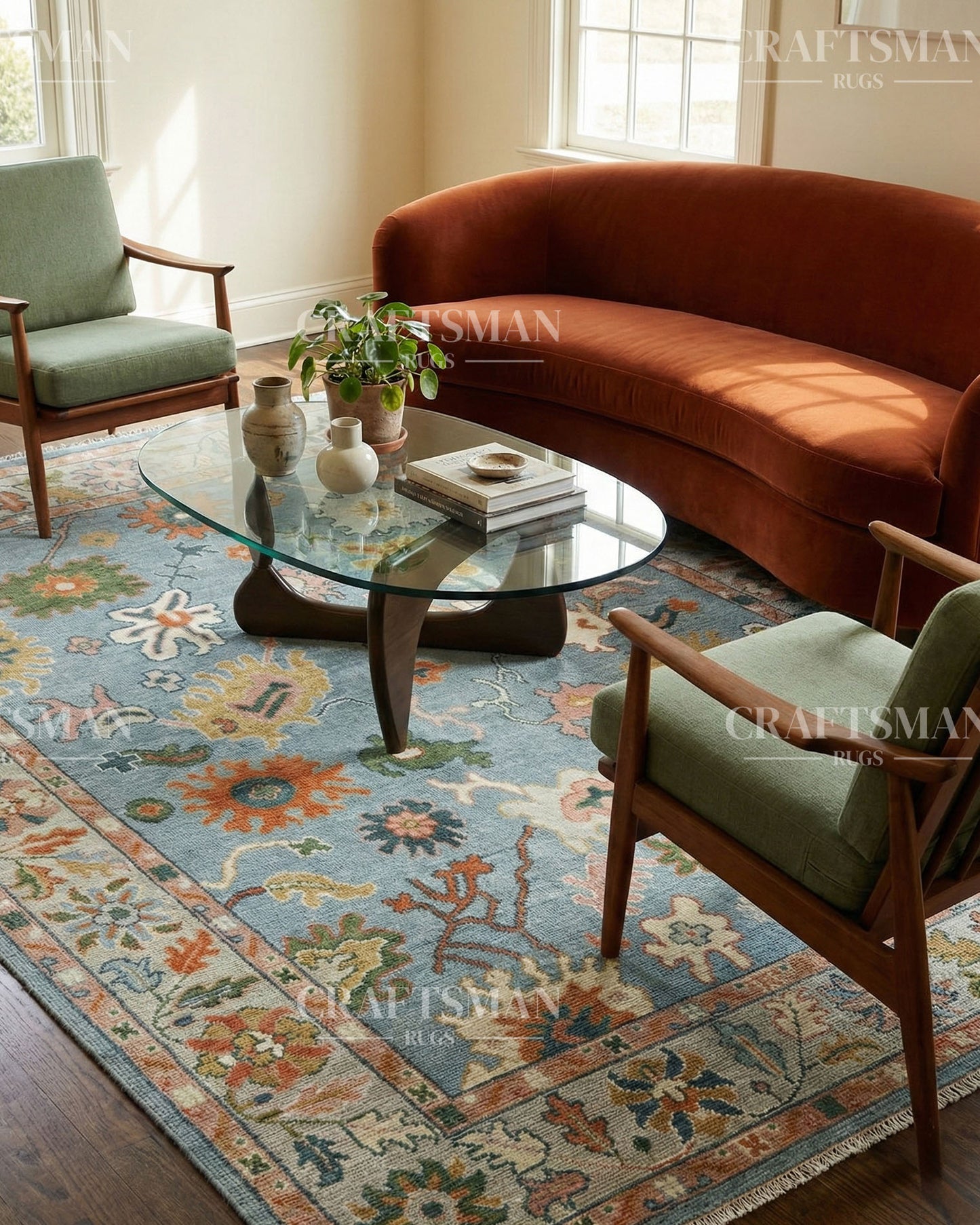 Knatura Wool Hand-Knotted Oushak-Inspired Rug
